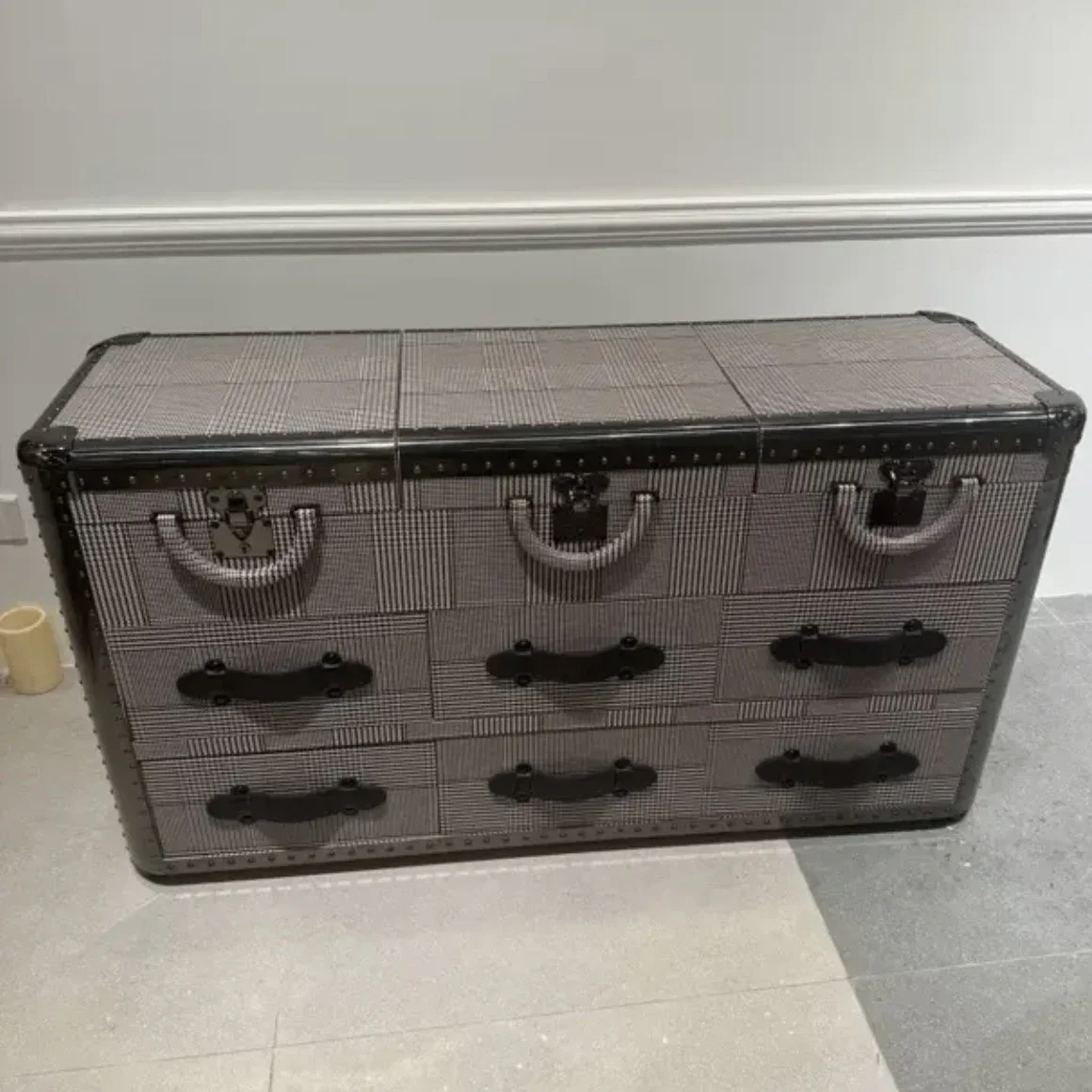 A  Old Decorative Cabinet, Living Room Porch Cabinet, Household Study, Storage Villa Room, Large Flat-level Dining Side C