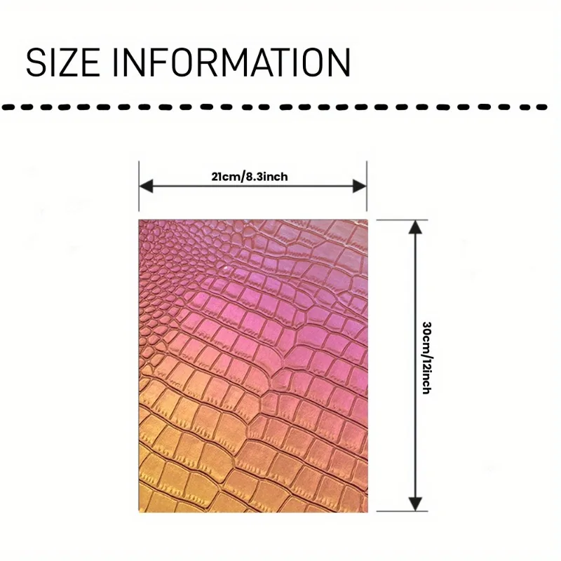 7 pz A4 arcobaleno coccodrillo vinile fogli di tessuto 21cm x 30cm pelle di coccodrillo lucido goffrato interni e fogli di pelle artigianale fai da