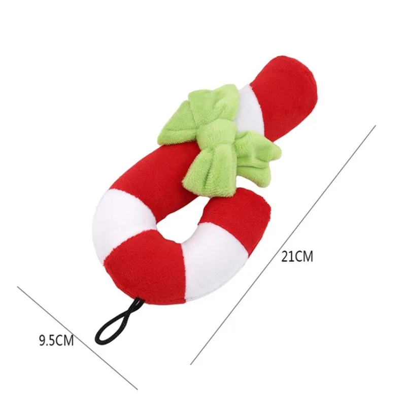 Christmas Pet Dog Toy Candy Cane Crutch Shape Chew Bite Training Tool Teether Cane Cleaning Dog Interactive Toy Bite-resistant