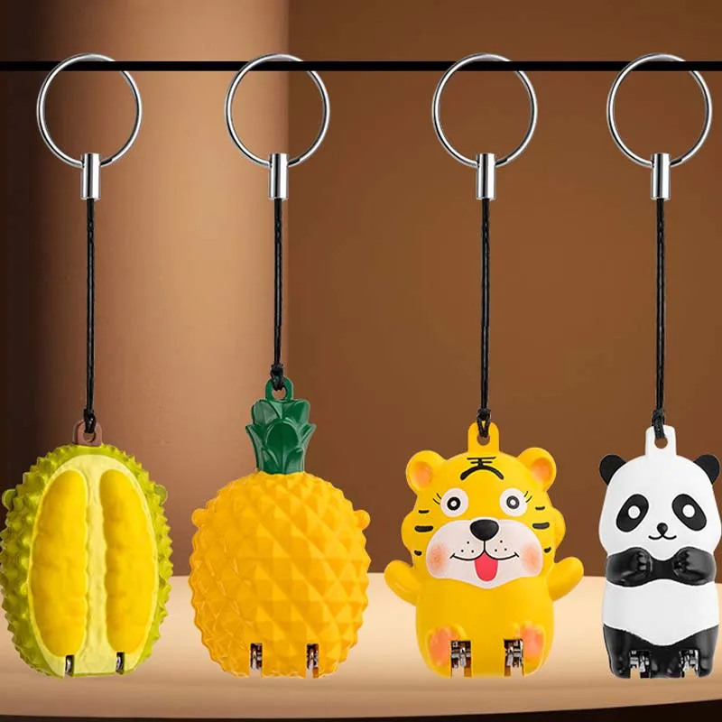 Cartoon Mini Foldable Animal Fruit Nail Clipper Hand Toe Clipper Panda Tiger Strawberry Nail Clipper With Keychain