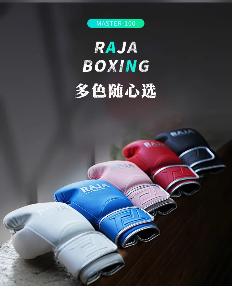 Raja Rękawice bokserskie Mężczyźni Kobiety MMA Prawdziwa skóra bydlęca lateksowa Pro Training Sparring Muay Thai Punching Bag Mitts 12 14 16oz