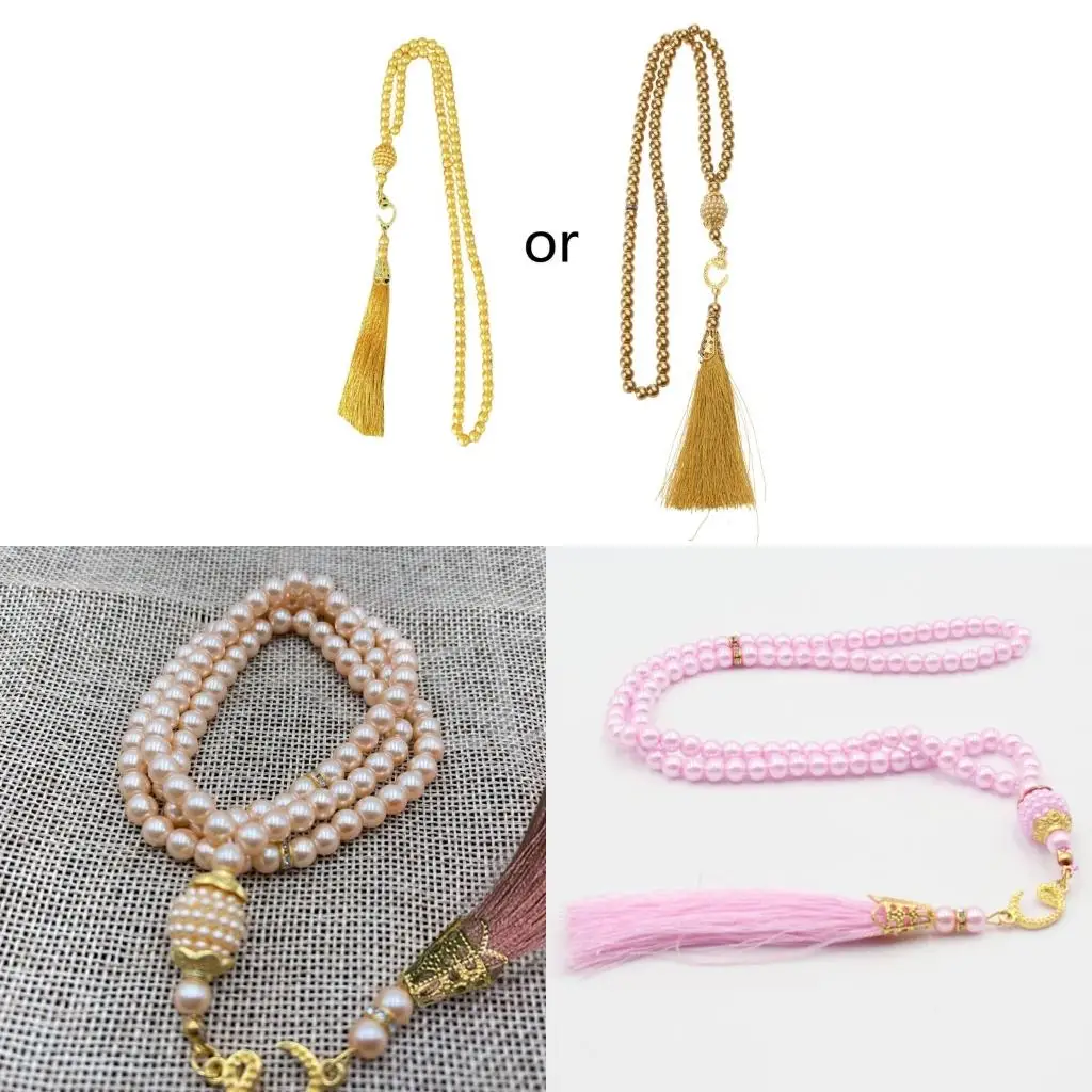  Prayer Beads Turkish 99 Beads Pearls Charm Misbaha Meditation Bracelet Necklace