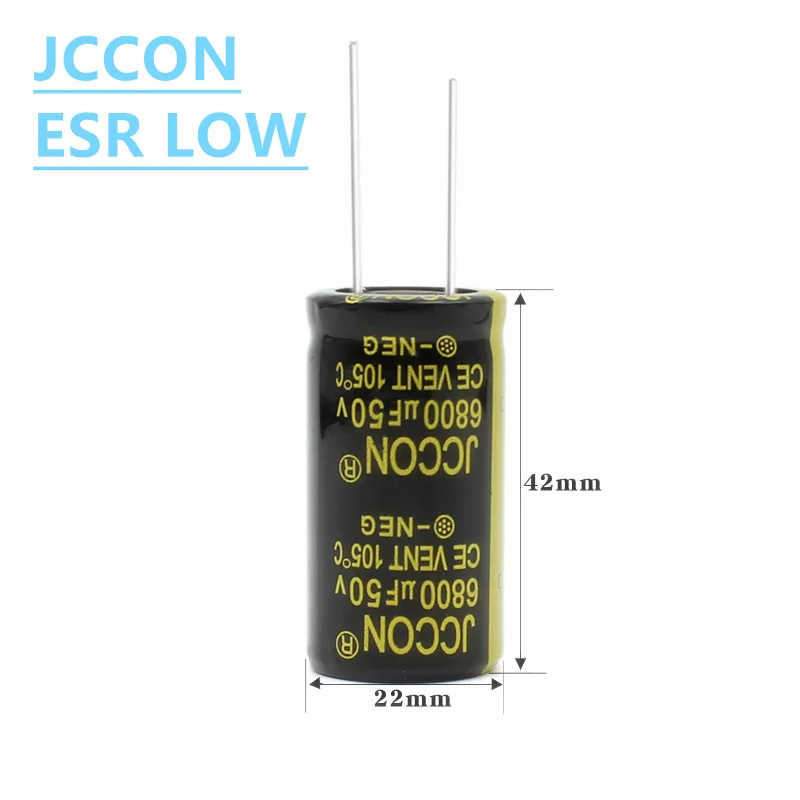 JCCON-condensador electrolítico de aluminio, alta frecuencia, baja resistencia, ESR, 1 piezas, 50v4700UF, 18x35, 50v6800uf, 22x40