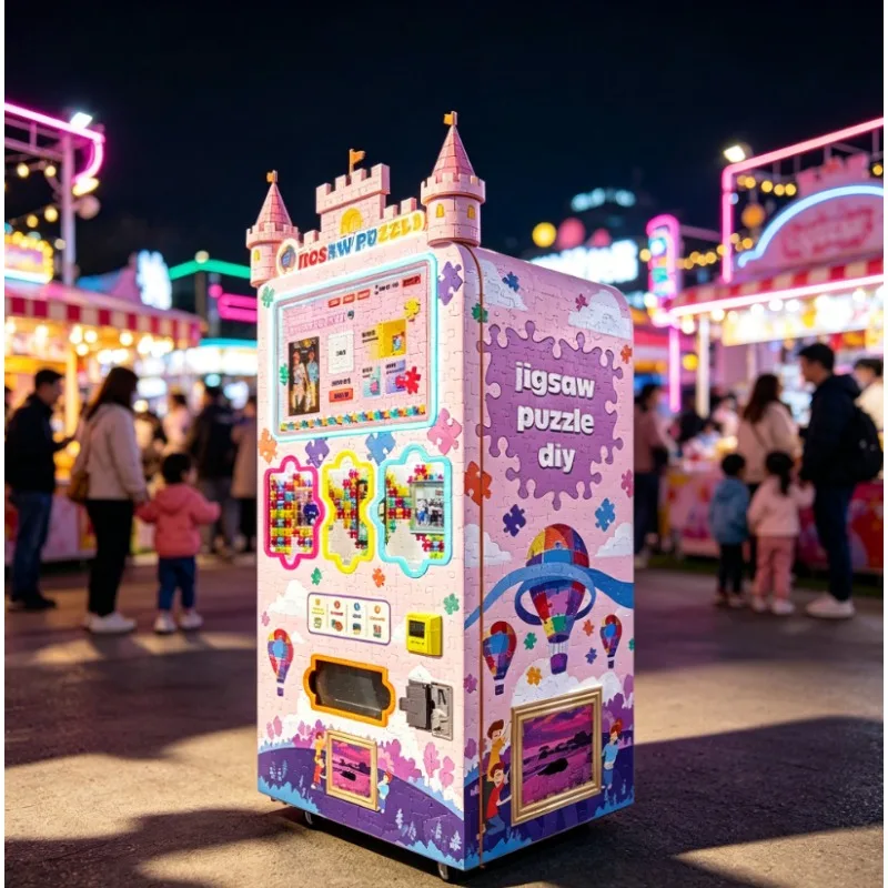 Custom Commercial New Fully Automatic Self‑Service DIY Photo Jigsaw Puzzle Vending Machine for Amusement Park Event Business