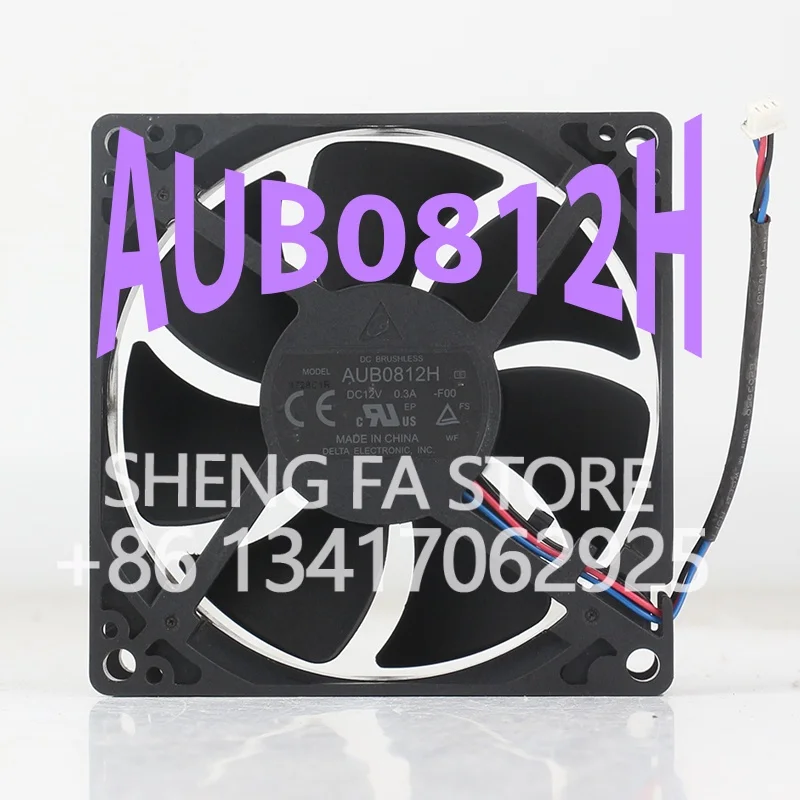 Three-wire Projector Speed Measurement Inverter Delta 5V 24V 48V DC 12V 0.30A AC EC 8025 80X80X25MM 8CM AUB0812H-F00 Cooling Fan