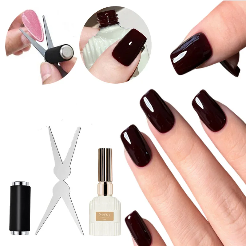 

Autumn Winter Colorful Gradient Glass Bead Nail Polish Glue Big Y-shaped Clip 2 in 1 Magnetic Stick Set Waterproof Long-lasting