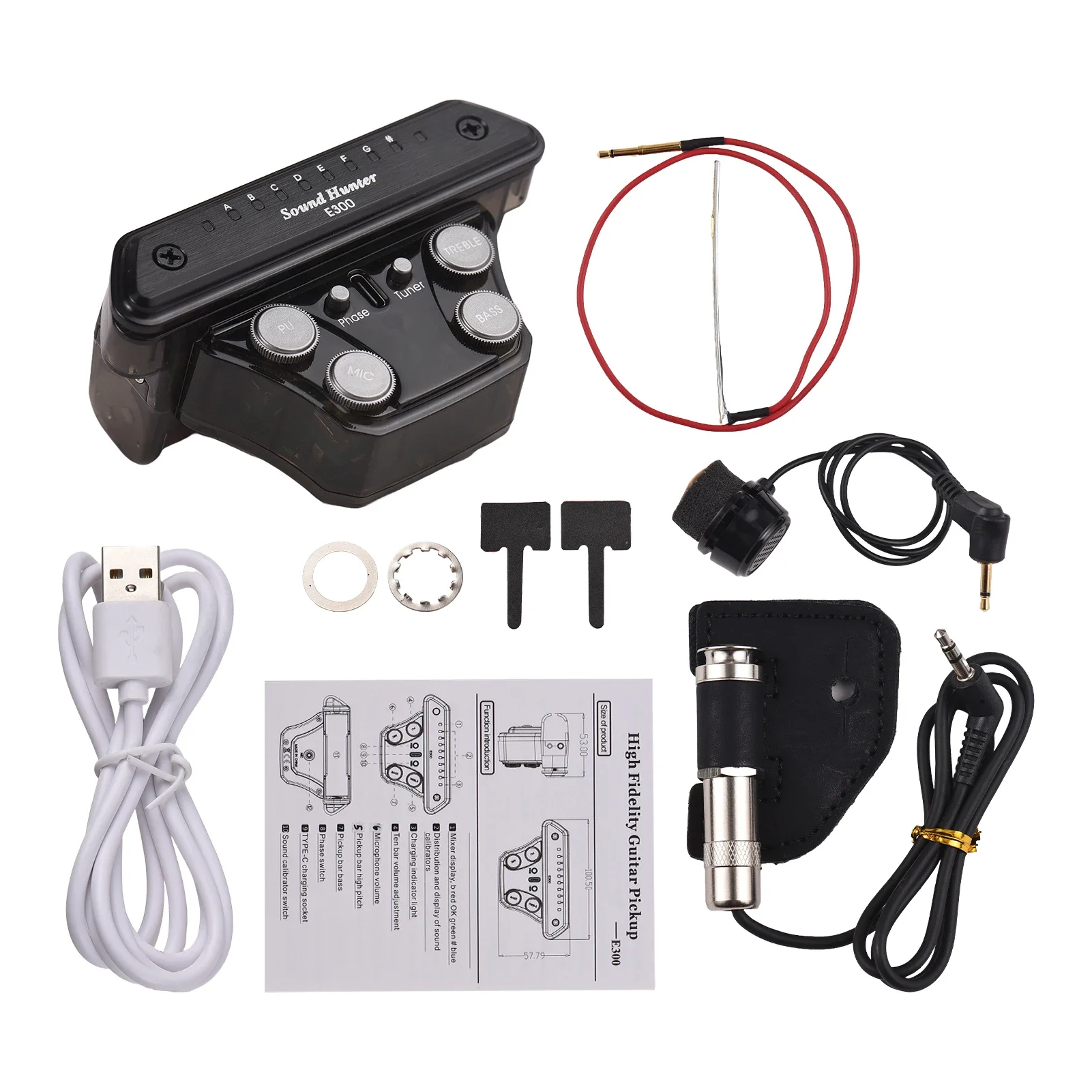 

2025 Acoustic Guitar Pickup Noise Reduction High Fidelity Non Punching Guitar Soundhole Pickup Guitar Instrument Accessories
