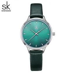 Shengke Summer Watch For Women Bright Color Leather Reloj Mujer Japanese Quartz Precise Relogio Feminino 31 MM Dial Montre Femme