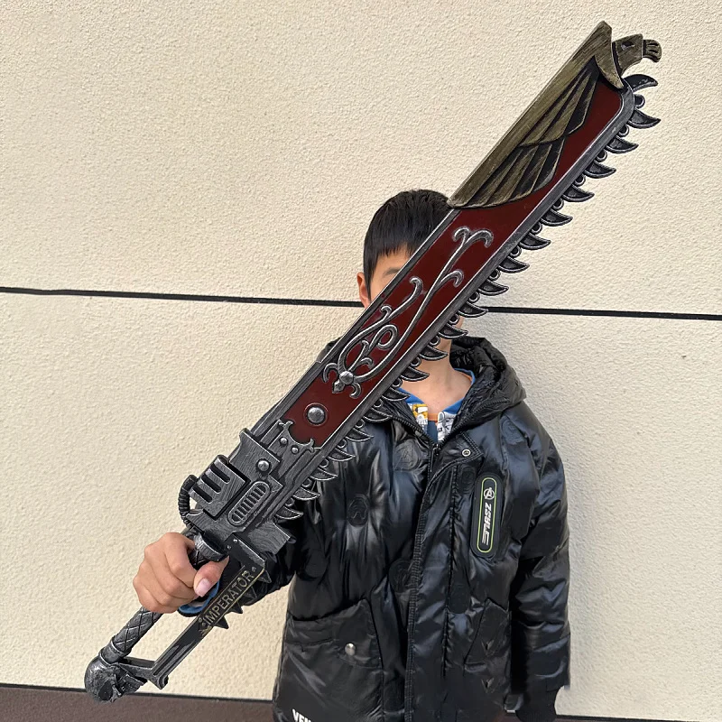 80cm/100cm Teeth of Terra Chainsaw Sword PU Cosplay Sword Game Props Model Outdoor Role-playing Toy Figure Gifts view 2