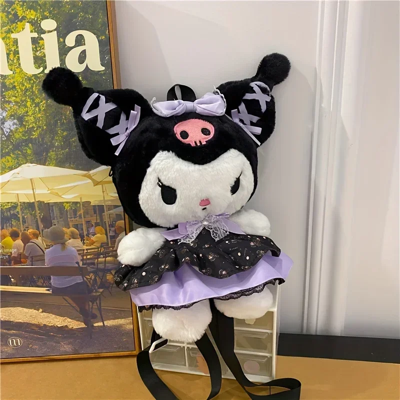 Mochila de Anime Sanrio para mujer, muñeco de peluche, Kuromi Melody, figura de acción, regalos para niños