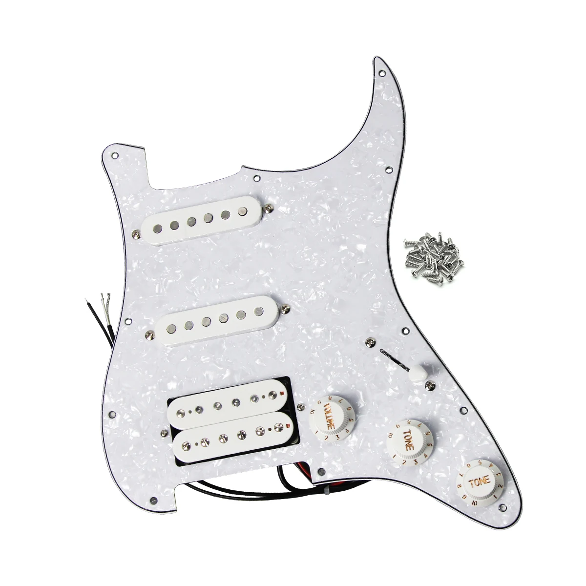 FLEOR Prewired Guitar Pickguard SSH Alnico 5 Pickup for ST Electric Guitar