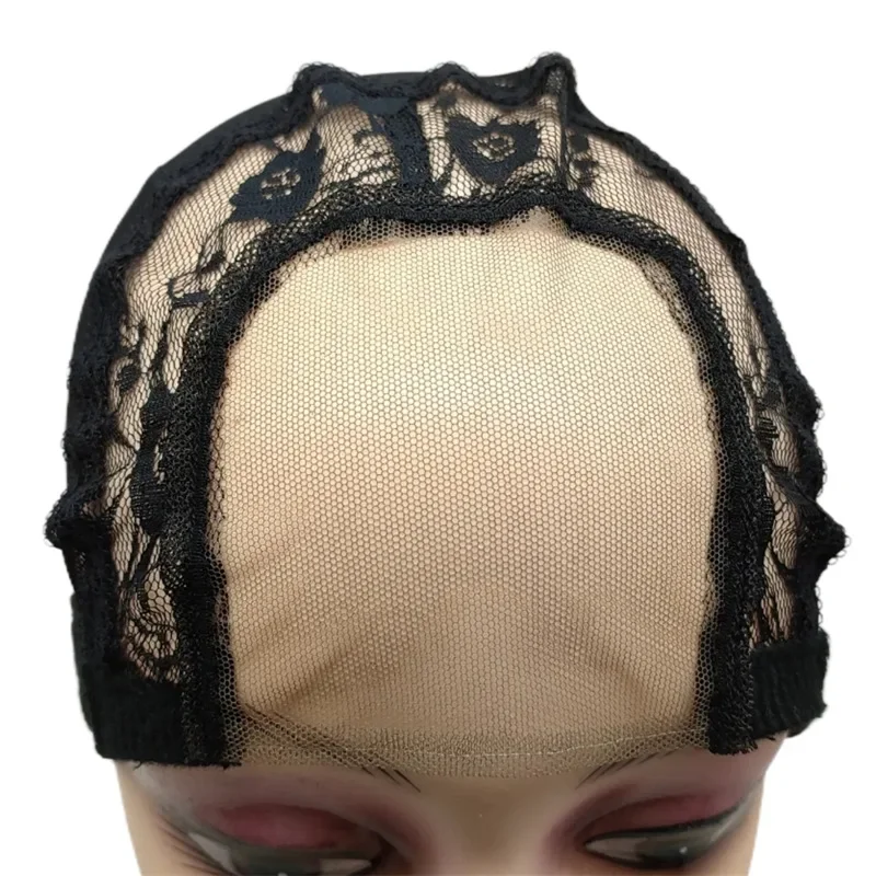 2026 New 1PC Black 4x4 Inch U-Part HD Lace Wig Cap with Adjustable Strap for DIY Wig Making Hairnet Weaving Cap