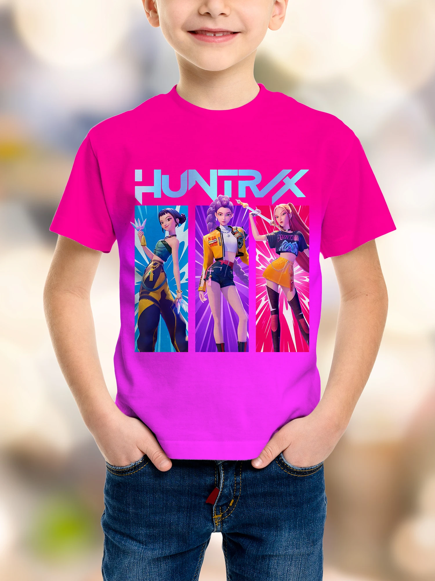 Girl Boys Graphic Printed Tops 2025 Movie KPop Demon Hunters T-shirt Summer Short Sleeve Tee for Casual Loose