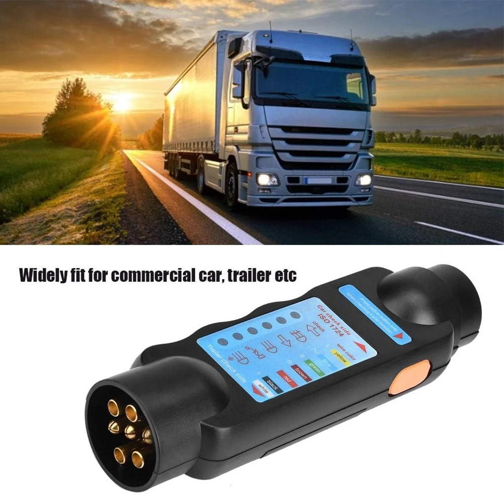 

7 Pin 12V Car Truck Trailer Plug Socket Tester Tester Socket Tester Trailer Tester Easy To Carry