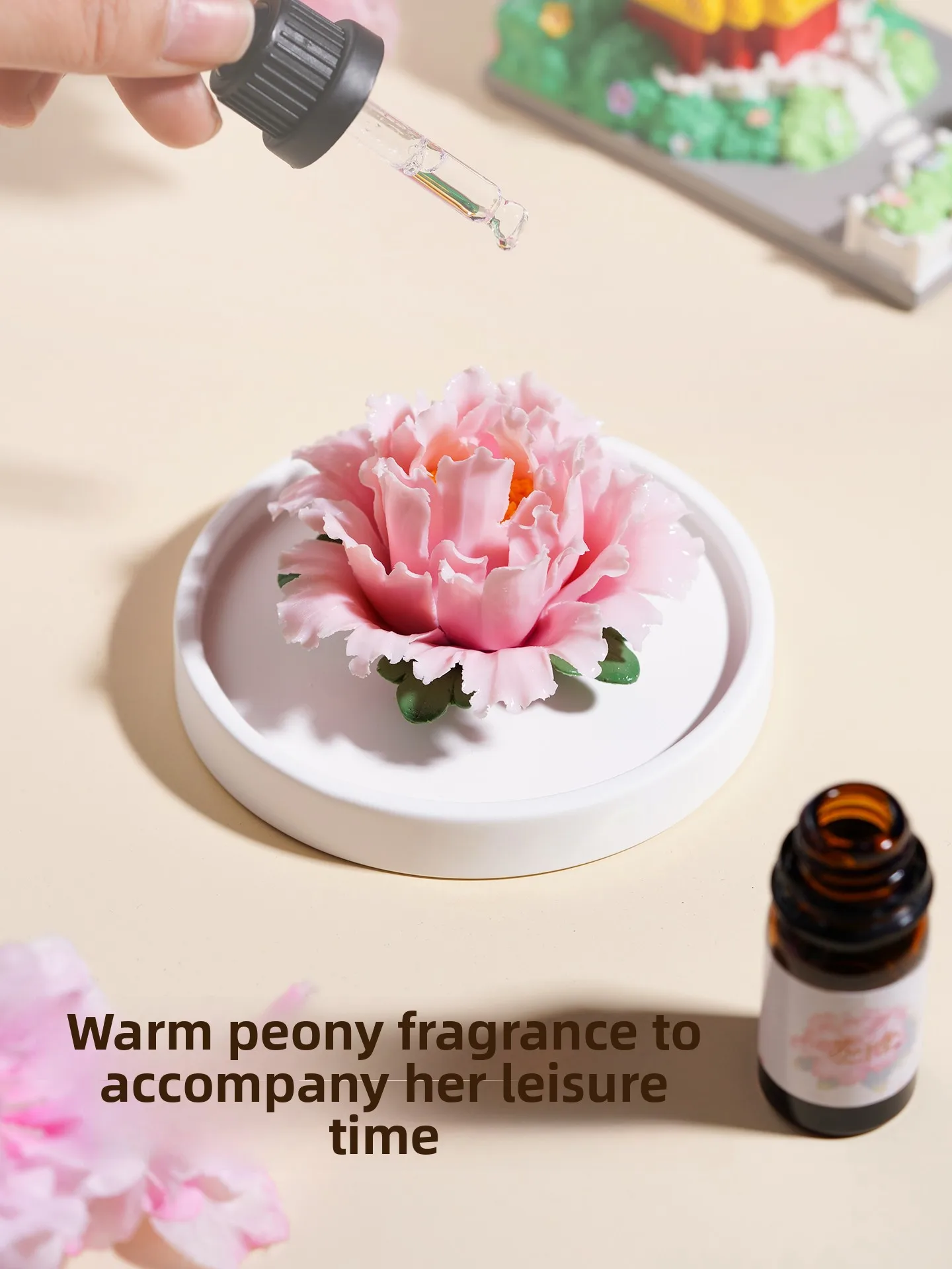 New Arrival Porcelain Peony Aromatherapy Gift Box Bedroom Decorative Fragrance Diffuser Birthday Gift Traditional Chinese Style