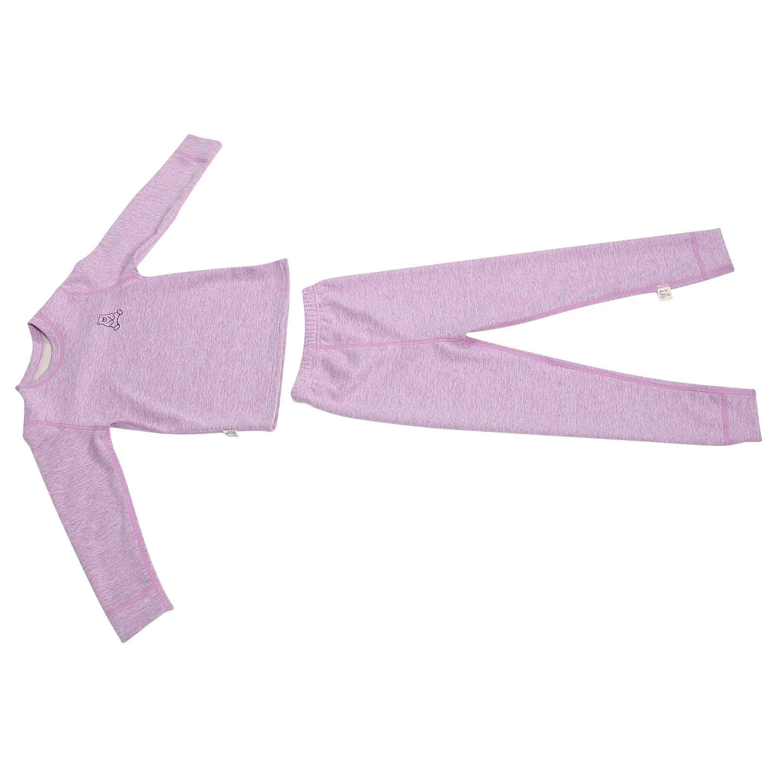 

1Set Kids Thermal Underwear Solid Color Warm Long Sleeve Pajama Girls Winter Sleepwear Snug Fit Breathable Comfortable