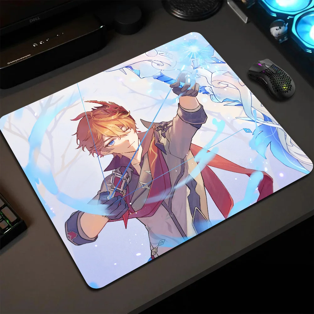 

Tartaglia Genshin Impact Mousepad Small LockEdge Mouse Pad For Gamers Computer Desk Pad Rectangular Anti-slip Rubber