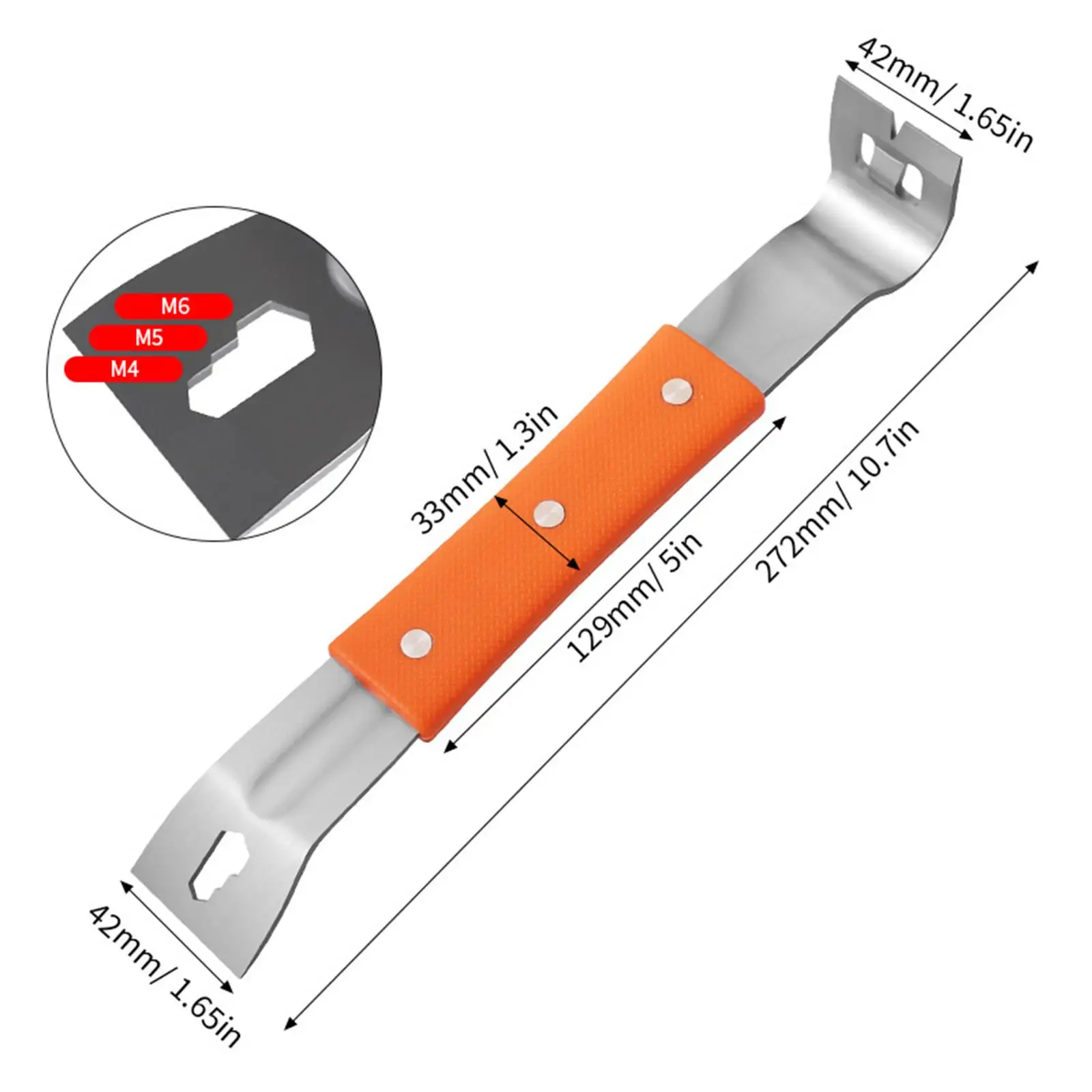 

Скребок для удаления гвоздей из нержавеющей стали с плоской нескользящей ручкой, ручной инструмент, аксессуары для ремонта кухни, очистки гаража