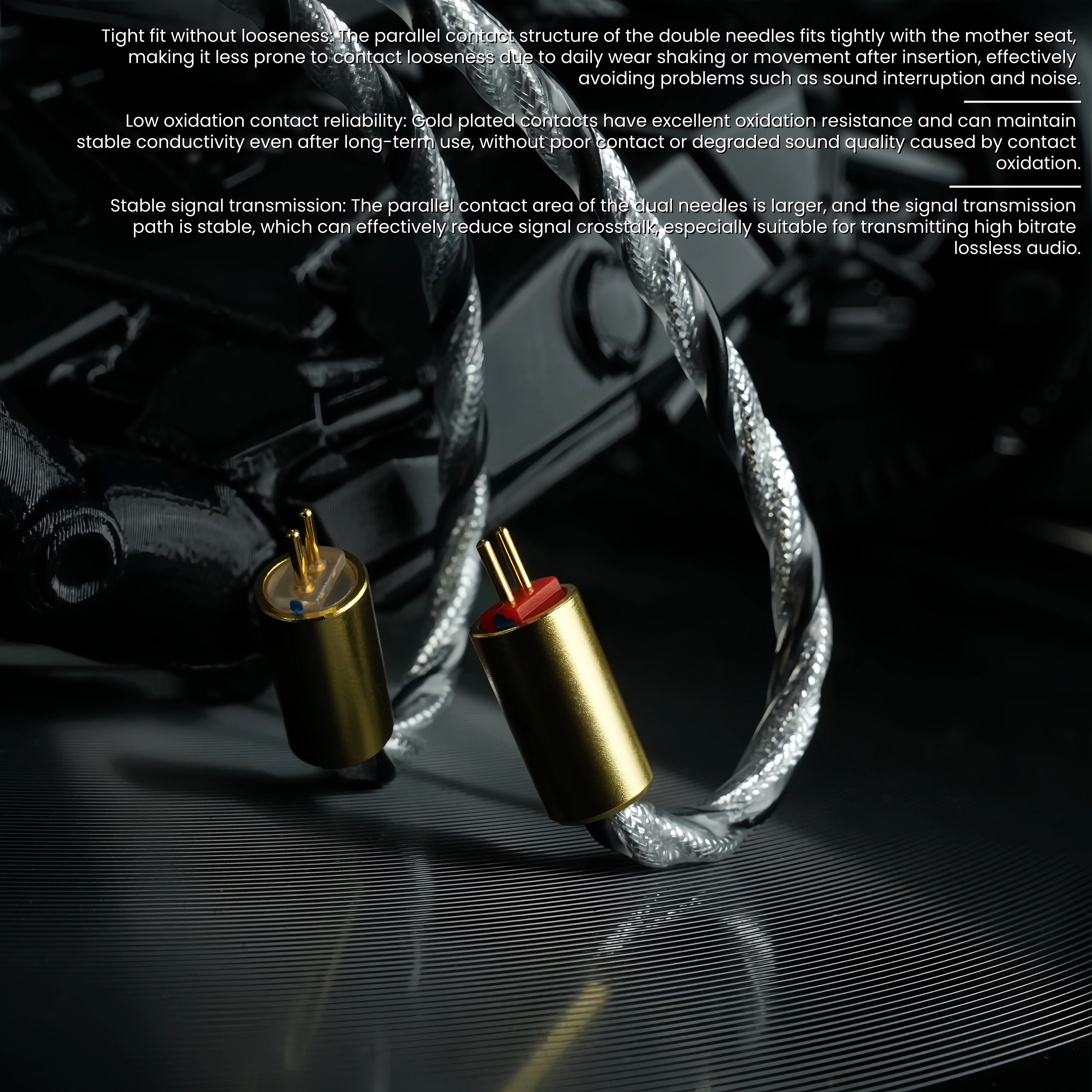 ZiSin-303 IEM-Kabel Kopfhörer-Upgrade-Kabel 6,35/4,4/3,5/2,5 mm MMCX 0,78 für Bravery F1 AKG MK4 IEM – Detail 3