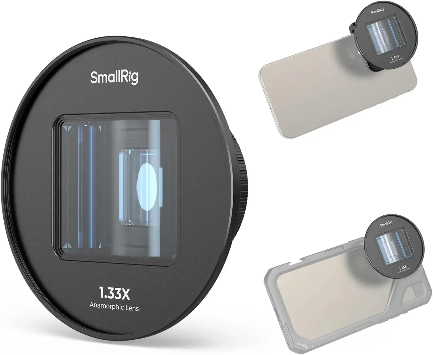 2026 SmallRig 1.33X Anamorphic Lens for Mobile Phone 2.4:1 Wide Screen Deformation Filmmaking Lens with T-Mount, Phone Cinematic