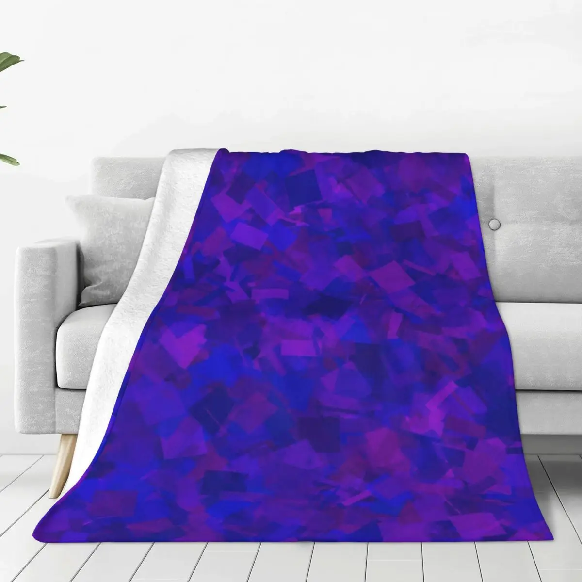 Abstract Purple Pink Blue Confetti Blankets Flannel Super Soft Sofa Throw Blankets For Home Bedroom Throws Bedspread Quilt