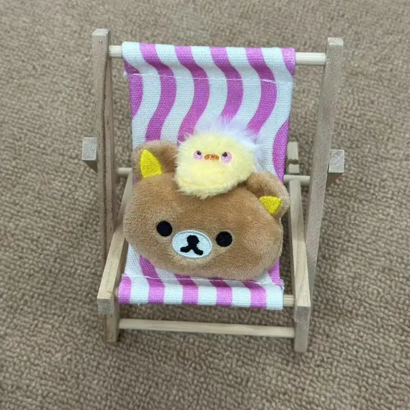 Broche de muñeco de peluche de Rilakkuma de dibujos animados Kawaii, periférico de animé Korilakkuma, juguetes de peluche, decoración para mochila, regalo de cumpleaños para pareja