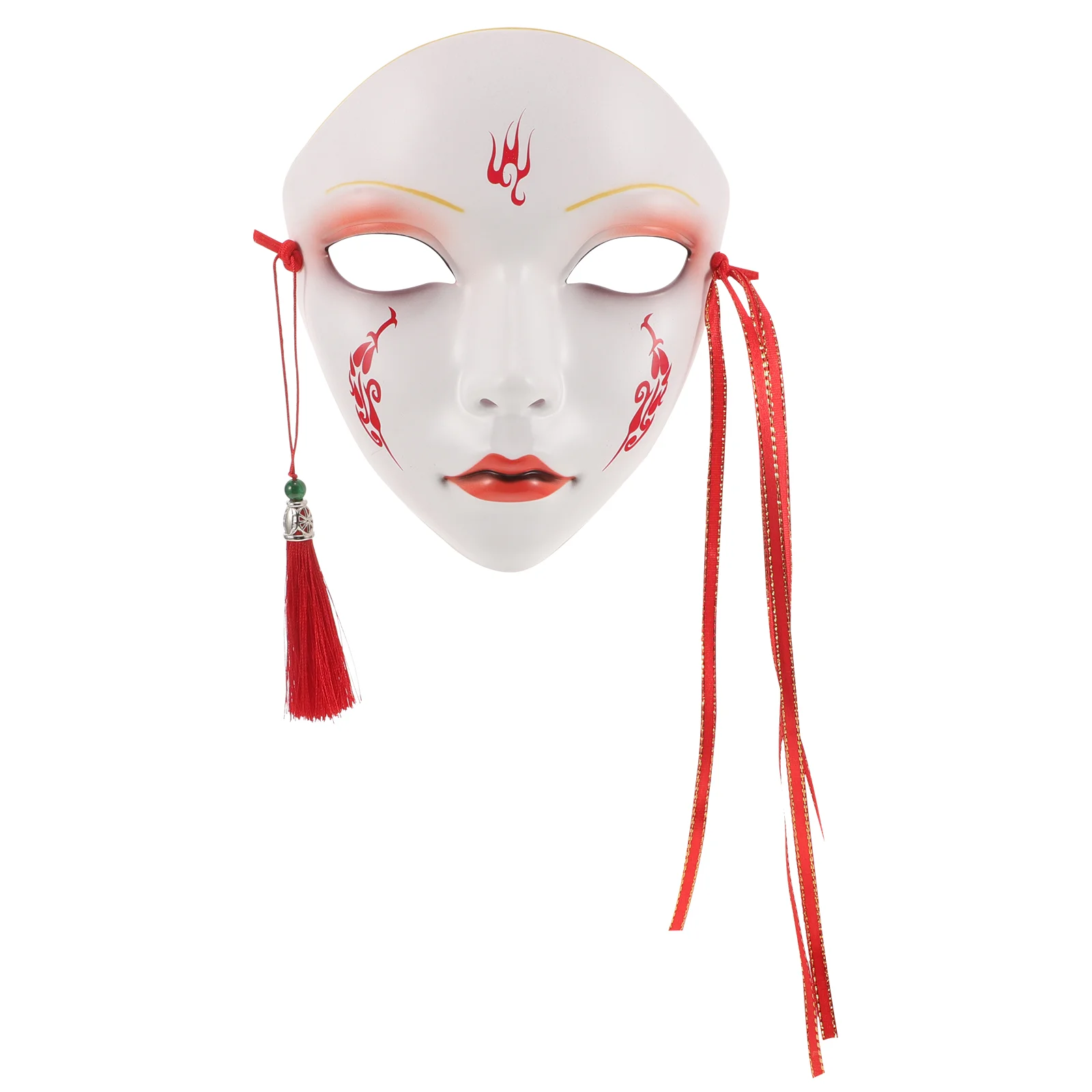 Blank Graffiti Mask Full Face Chinese Style H painted Accessories Women Men Masquerade Party Plastic Cosplay Props Halloween
