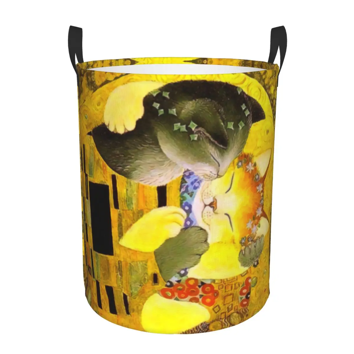 Pet Cat The Kiss Laundry Hamper Large Clothes Storage Basket Gustav Klimt Art Toys Bin Organizer for Boy Girl