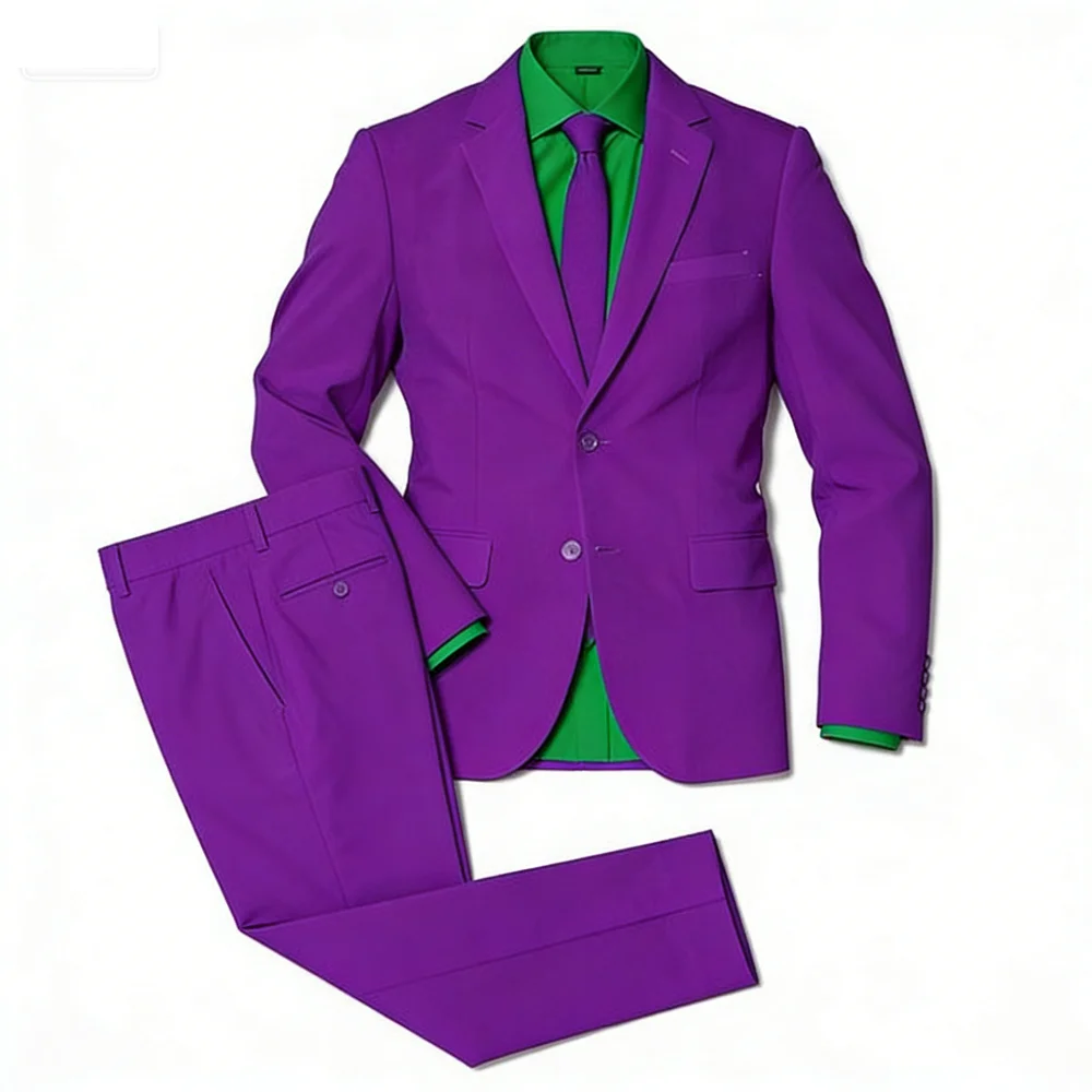 

Мужской костюм-двойка Slim Fit из дышащего полиэстера для свадьбы и торжественных мероприятий с возможностью использования черного галстука