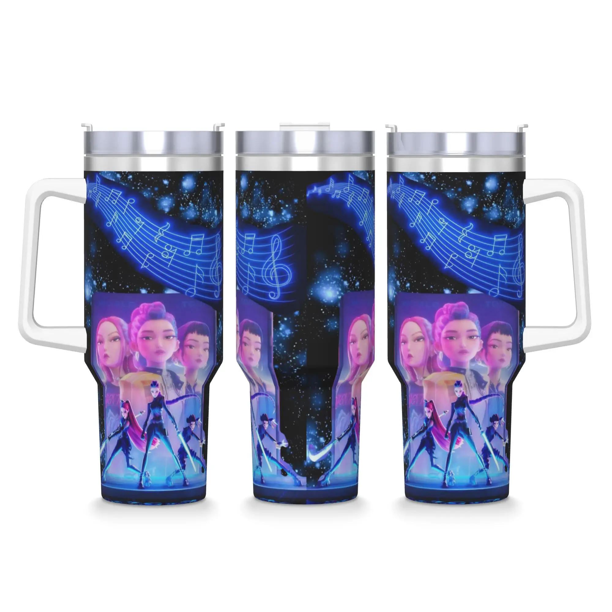 

Stainless Steel Tumbler Demon KPop Mugs Cup With Straws Travelist Hot Drinks Water Bottle Insulated 40oz Coffee Mug