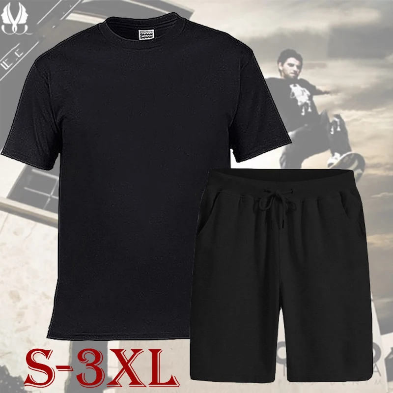 Summer Men's Set Fashion Sportswear Short sleeved T-shirt+Sports Shorts Casual Clothing Jogging