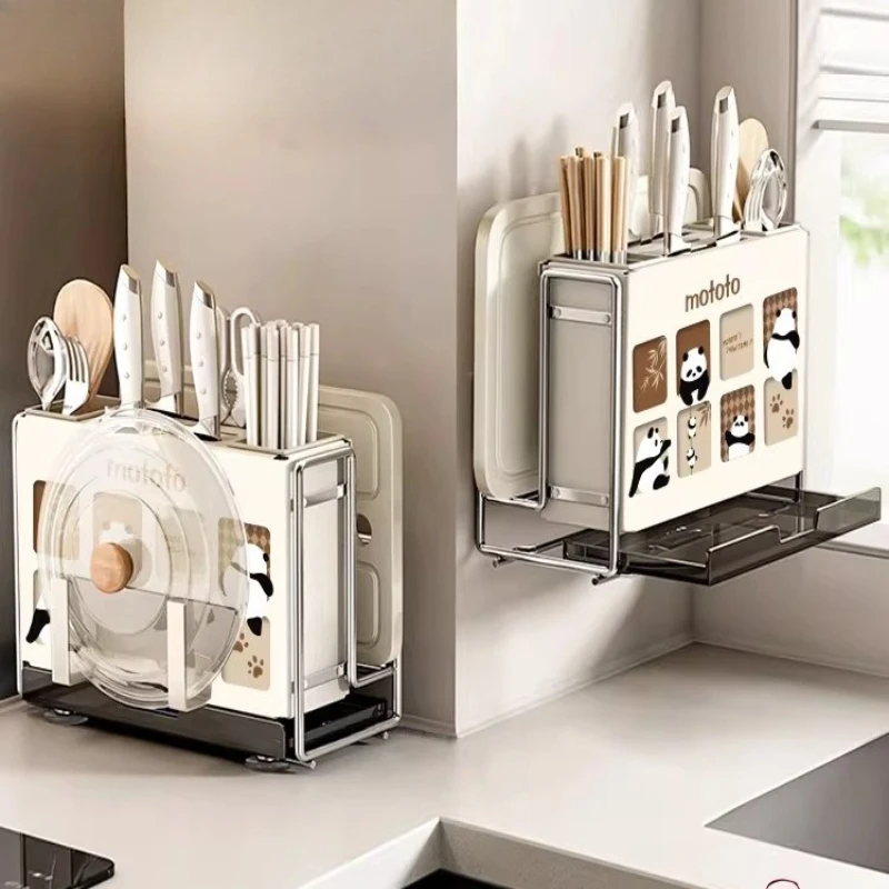 

Подставка для разделочных досок с держателем для ножей, органайзер для кухонной столешницы, подставка для палочек и хранения кухонных принадлежностей, многофункциональный блок
