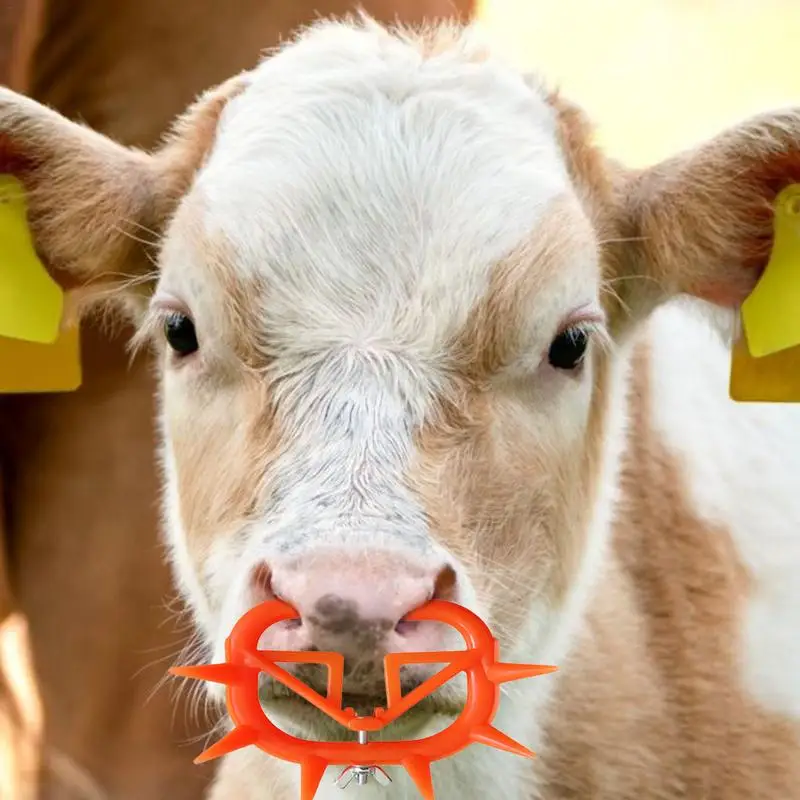 

Calf Nose Weaner Portable Cow Thorn Thick Cattle Nose Rings with 2 Styles Farm Prevent Milk Sucking Weaner Tool for Farmhouse