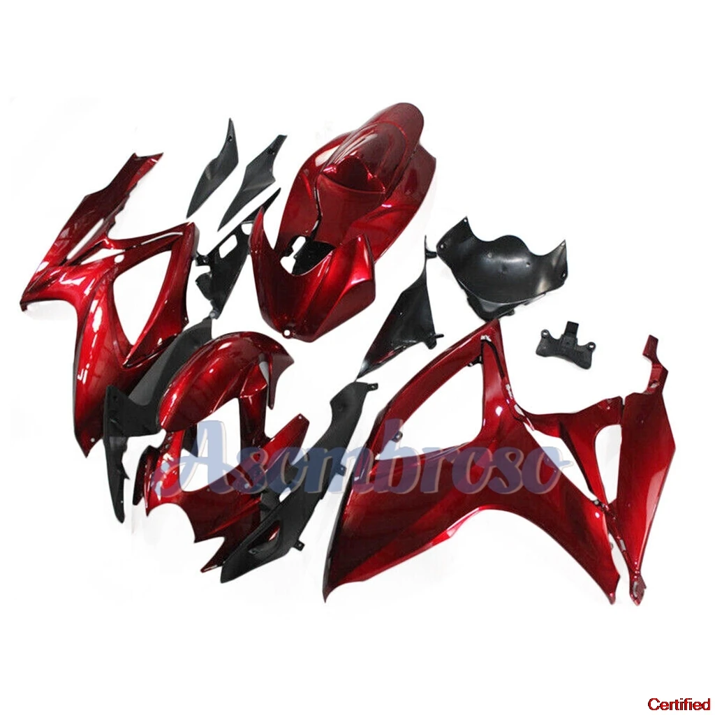 Quality Great Plastic Injection Fairing kit for GSXR600 750 2006 2007 GSXR750 06 07 GSXR 600 Lava Red bodywork set