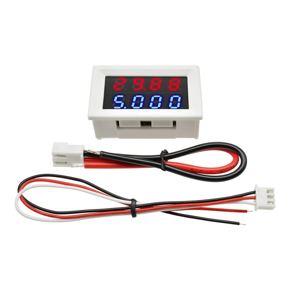 DC 0-100V/10A Red Blue 4bit Dual LED Display Digital Voltmeter Ammeter High Precision Voltage Meter Current Meter with 5 Wires