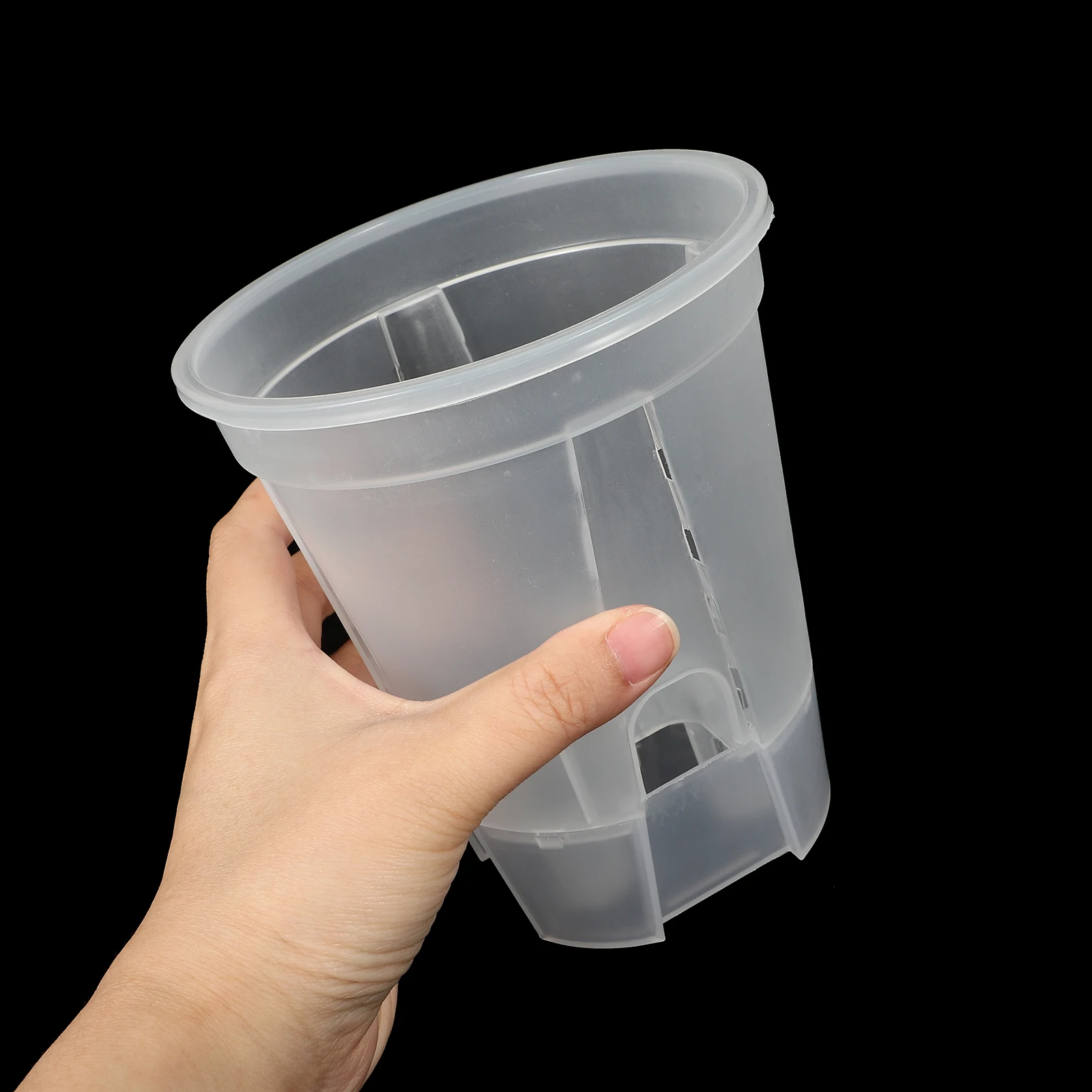 

5pcs Self Watering Flower Pot Transparent Orchid Pots White 12cm Diameter Automatic Planters for