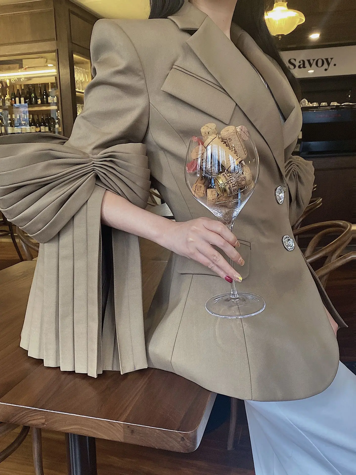 SuperAen Bow High Quality Suit Jacket Women 2024 Spring Ladies Retro High Street Blazer.