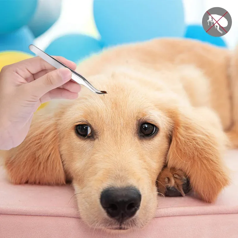 2-in-1-Zeckenpinzette aus Edelstahl, professionelles Zeckenentfernungswerkzeug zum sicheren Entfernen großer und kleiner Zecken von Katzen und Hunden – Detail 8
