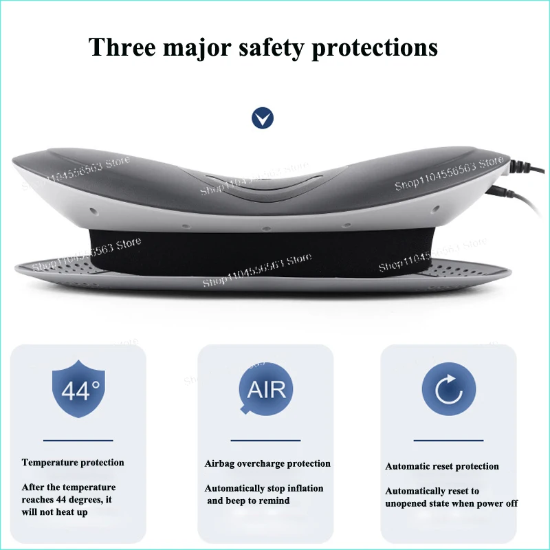 Massageador de coluna lombar pescoço tração lombar multifuncional inflável compressa quente vibração pressão de ar massageador de cintura quente