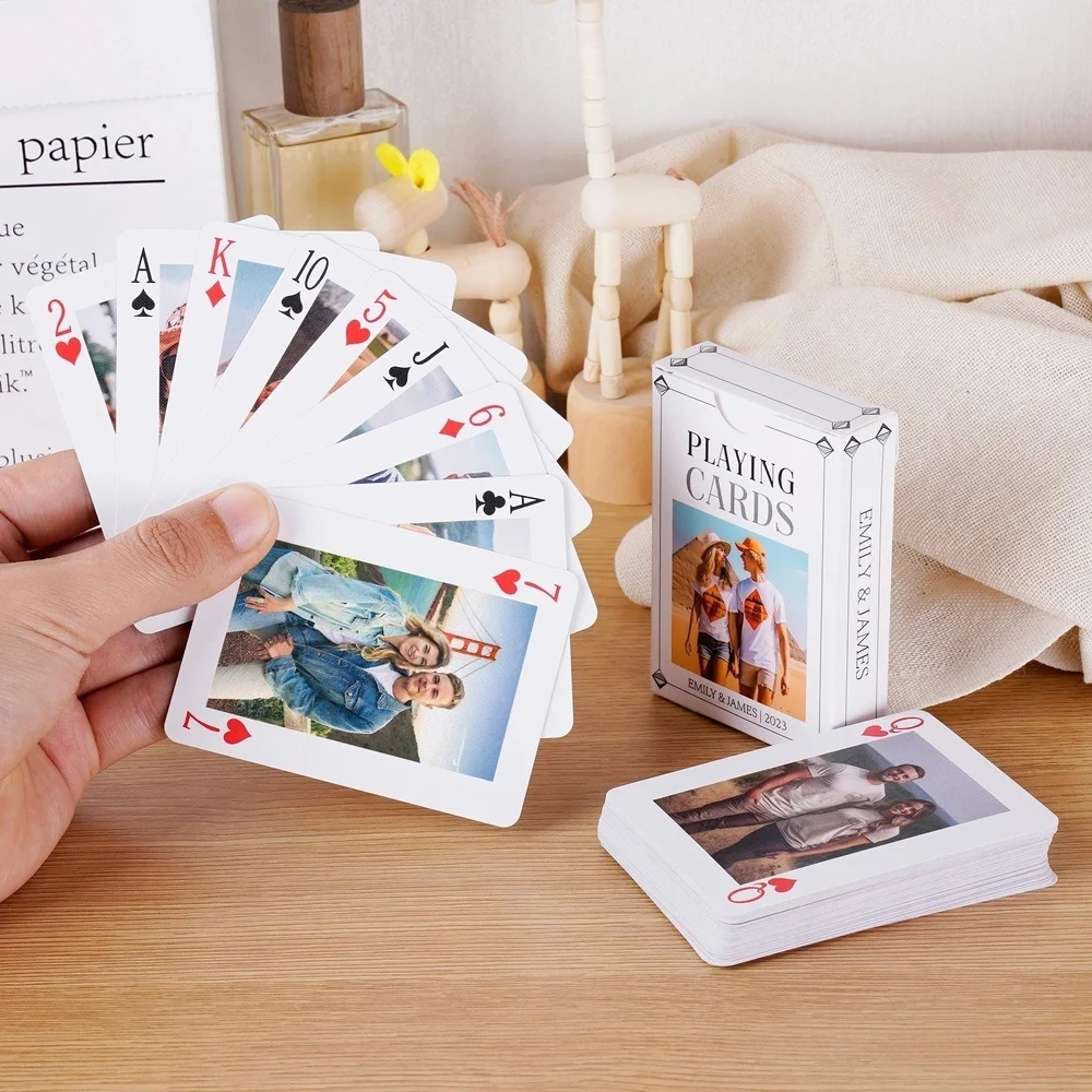 Carte da Gioco Personalizzate con Foto, Mazzo Personalizzato con Scatola Regalo, Carte da Poker con Foto, Regalo di Anniversario o Matrimonio, Ricordo Significativo