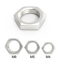 1 Piece M4 M5 M6 Stainless Steel Anti Loosening Hexagon Nuts for Parts Replacement DIY Metal Self-locking External Hexagon Nuts