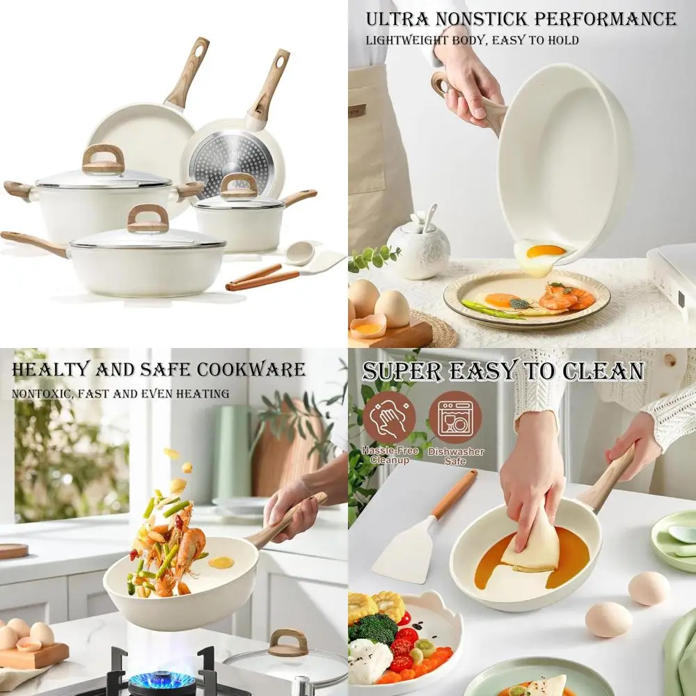 

Granite Nonstick Induction Cookware Set, 14-Piece Pots & Pans, Frying Pan, Saucepans, Sauté Pan, Large Casserole, PFAS/PTFE/PFOA