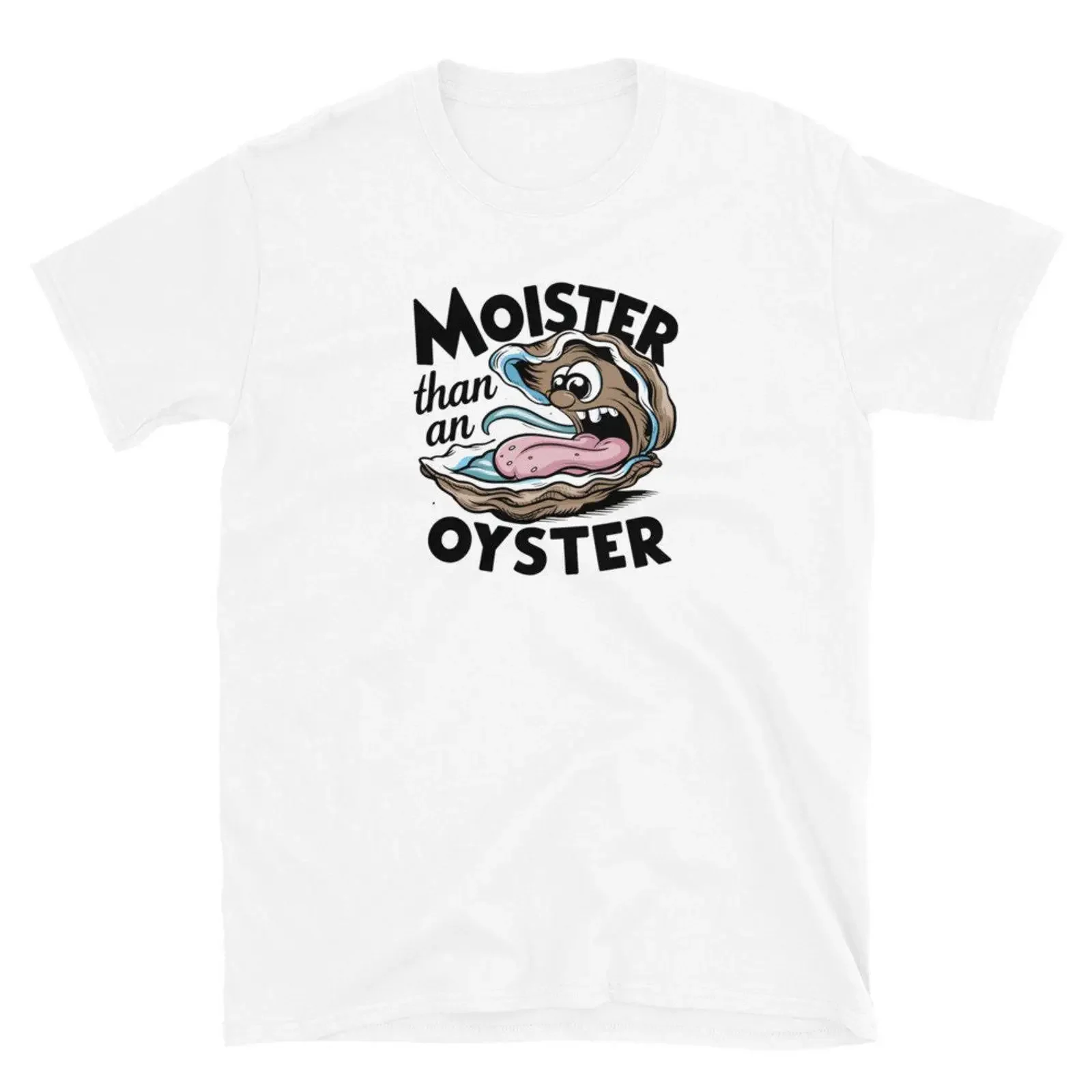 Футболка Raunchy Moister Than An Oyster для любителей морепродуктов, забавная, с озорным юмором, винтажная, с эффектом потертости, уличная одежда, мягкая, эластичная.