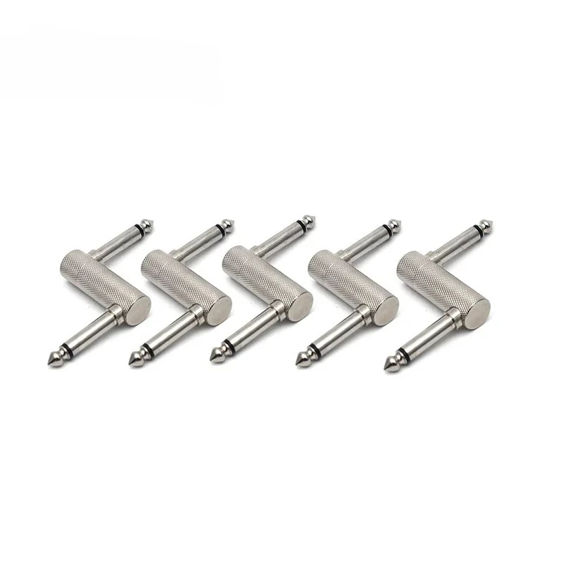 

5Pcs Z Type 6.35mm Guitar Effect Pedal Connector Thread Connector Audio Adaptors Connecting Jack Chrome