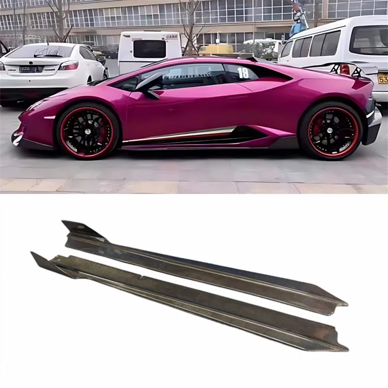 

For Lamborghini Hurricane LP580 LP610 2014-2021 ReaI Dry Carbon Fiber Side Skirts Extensions Lips Spoiler Body Kit