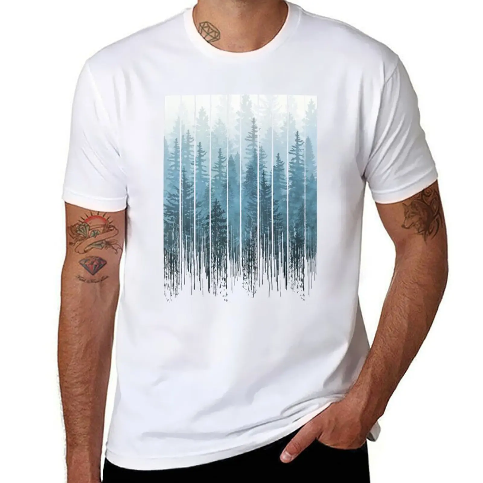 Grunge Dripping Turquoise Misty Forest T-Shirt plus size tops customizeds essential t shirt tops mens champion t shirts