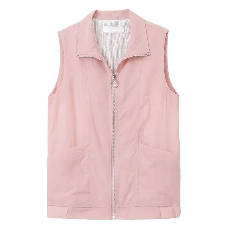 

Casual Liner Summer Vest Women Basic Turndown Collar Sleeveless Jackets Solid Color Classic Female Waistcoat Chaleco Mujer 2024