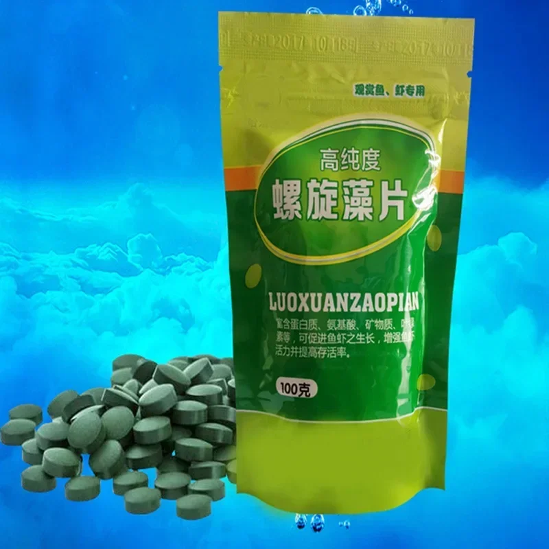 100/50g Spirulina-Flocken, Spirulina-Wels, tropische Veggie-Algen-Waffeln, Bulk-Fischfutter, heiß
