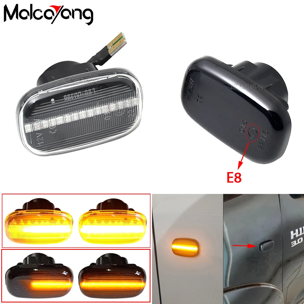 LED Flowing Turn Signal Light Side Marker Lamp For Toyota Avensis Verso Carina Celina Corolla Camry Caldina Harrier Hilux Ipsum