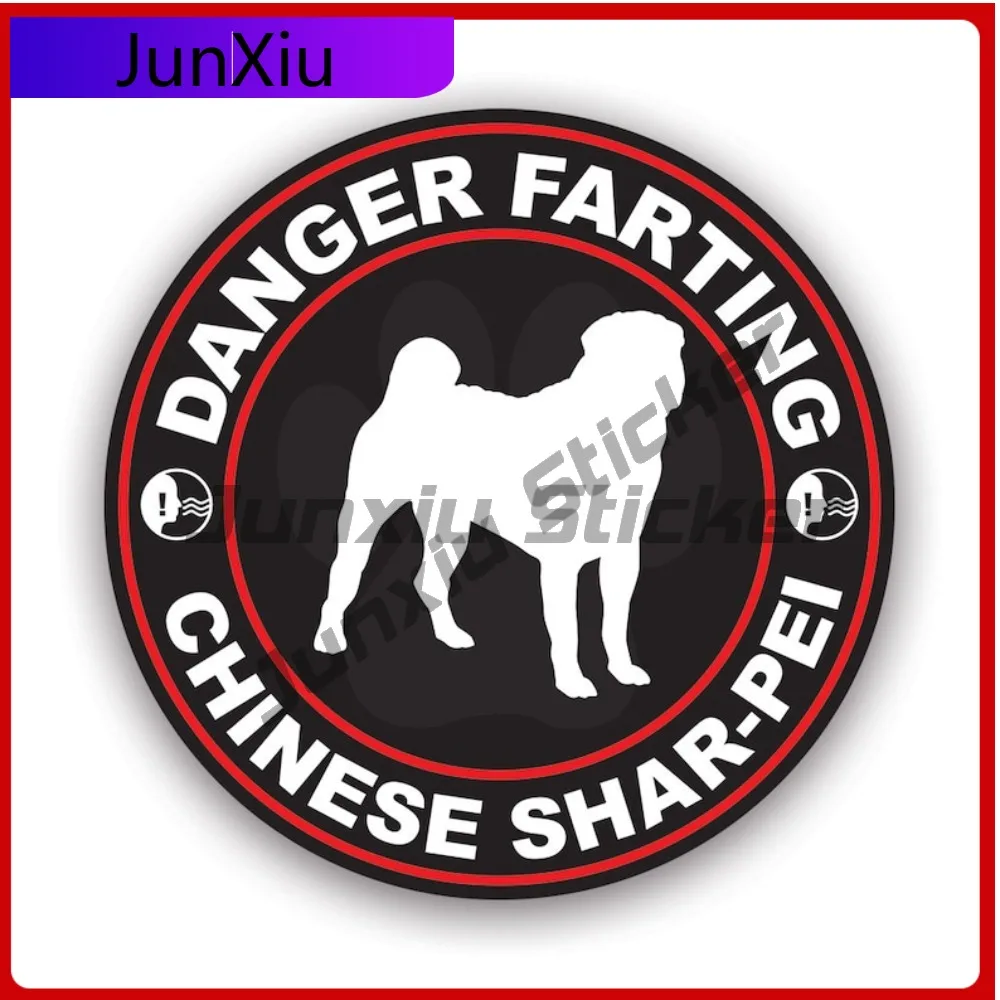 

Danger Farting Chinese Shar-pei Stickerwaterproof Outdoor Anime Laptop Waterproof Vinyl Decal For Laptops Outdoor Unique Fun